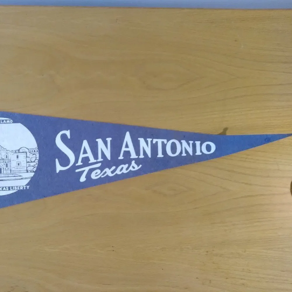 Vintage 60s San Antonio Texas The Alamo Pennant Flag